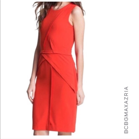 BCBG Maxazria Poppy Red Ida Peplum Dress - Picture 1 of 7
